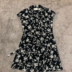 Reza Black and White Floral Mini Dress
